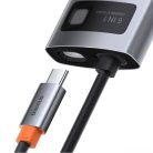 Baseus Metal Gleam Széria 6 az 1-ben  Hub USB-C, 3x USB 3.0 + HDMI + USB-C PD + Ethernet RJ45, szürke