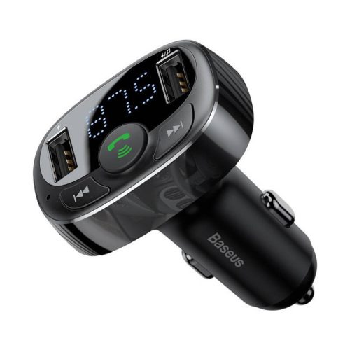 Baseus multifunctional transmitter 2xUSB microSD FM transmitter black (CCTM-01)