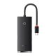 Baseus Lite Series Hub 4 az 1-ben adapter USB-C 4x USB 3.0 + USB-C 25cm fekete