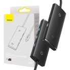 Baseus Lite Series Hub 4 az 1-ben adapter USB-C 4x USB 3.0 + USB-C 25cm fekete