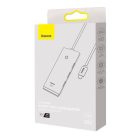 Baseus Lite Series Hub 4 az 1-ben adapter USB-C 4x USB 3.0 + USB-C 25cm fekete