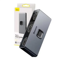   Baseus Matrix HDMI kétirányú elosztó 2x1 / 1x2 4K (CAHUB-BC0G)