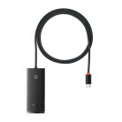 Baseus Lite Series Hub 4in1 USB-C - 4x USB 3.0 1m fekete (WKQX030401)