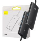 Baseus Lite Series Hub 4in1 USB-C - 4x USB 3.0 1m fekete (WKQX030401)